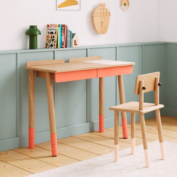 Bureau Rise qui grandit avec votre enfant, bureau pour enfant,Bureau réglable en hauteur,Bureau Rise en bois réglable