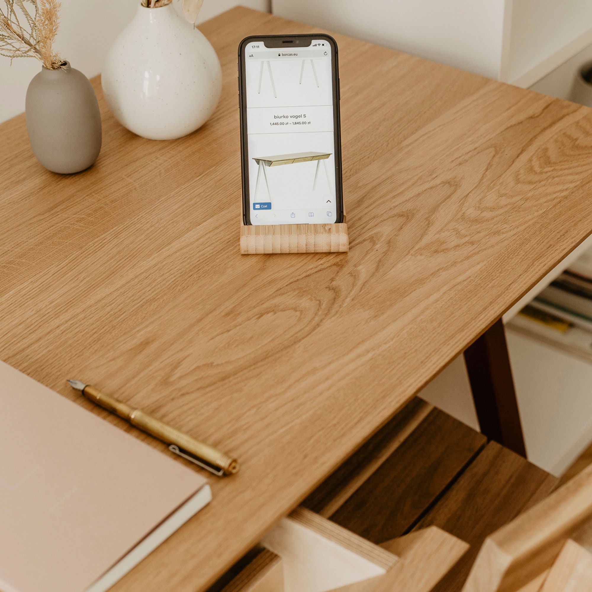 Wooden Office Desk, Small Desk, Solid Oak Desk With Drawers, Pupil Desk