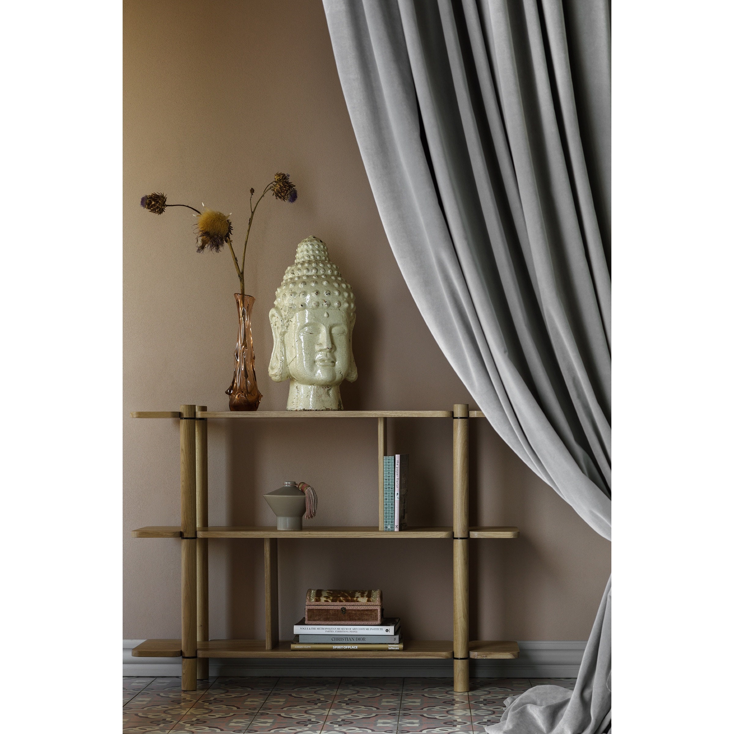 Grey wood 2024 shelving unit