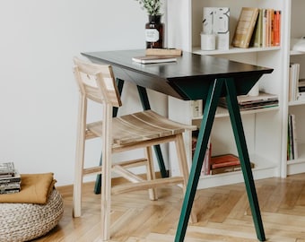 Office desk, bureau, small computer table, made of oak, school desk, desk for kids, wooden desk, Vogel S 100 cm x 50 cm