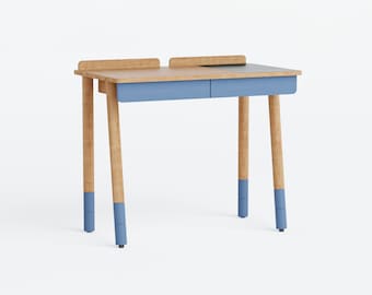 Rise desk blue, that grows with your child, desk for kids,Desk with changeable height,Rise wooden desk with adjustable