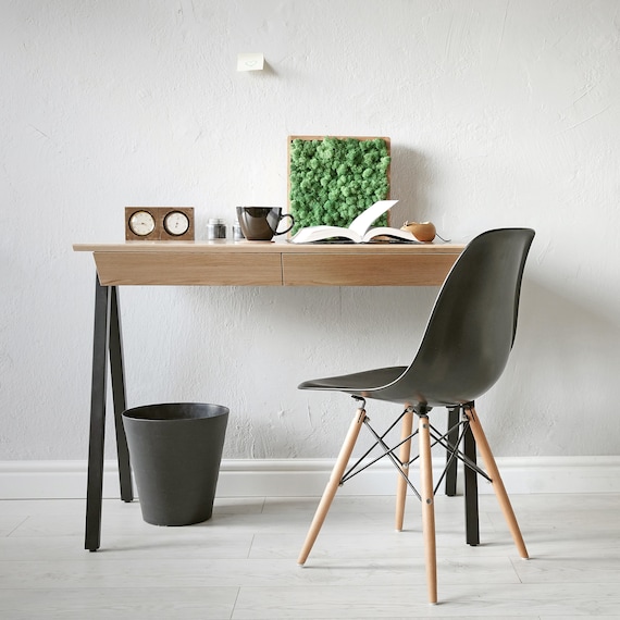 behandeling Ventileren vier keer Houten bureau massief houten bureau eenvoudig bureau - Etsy Nederland