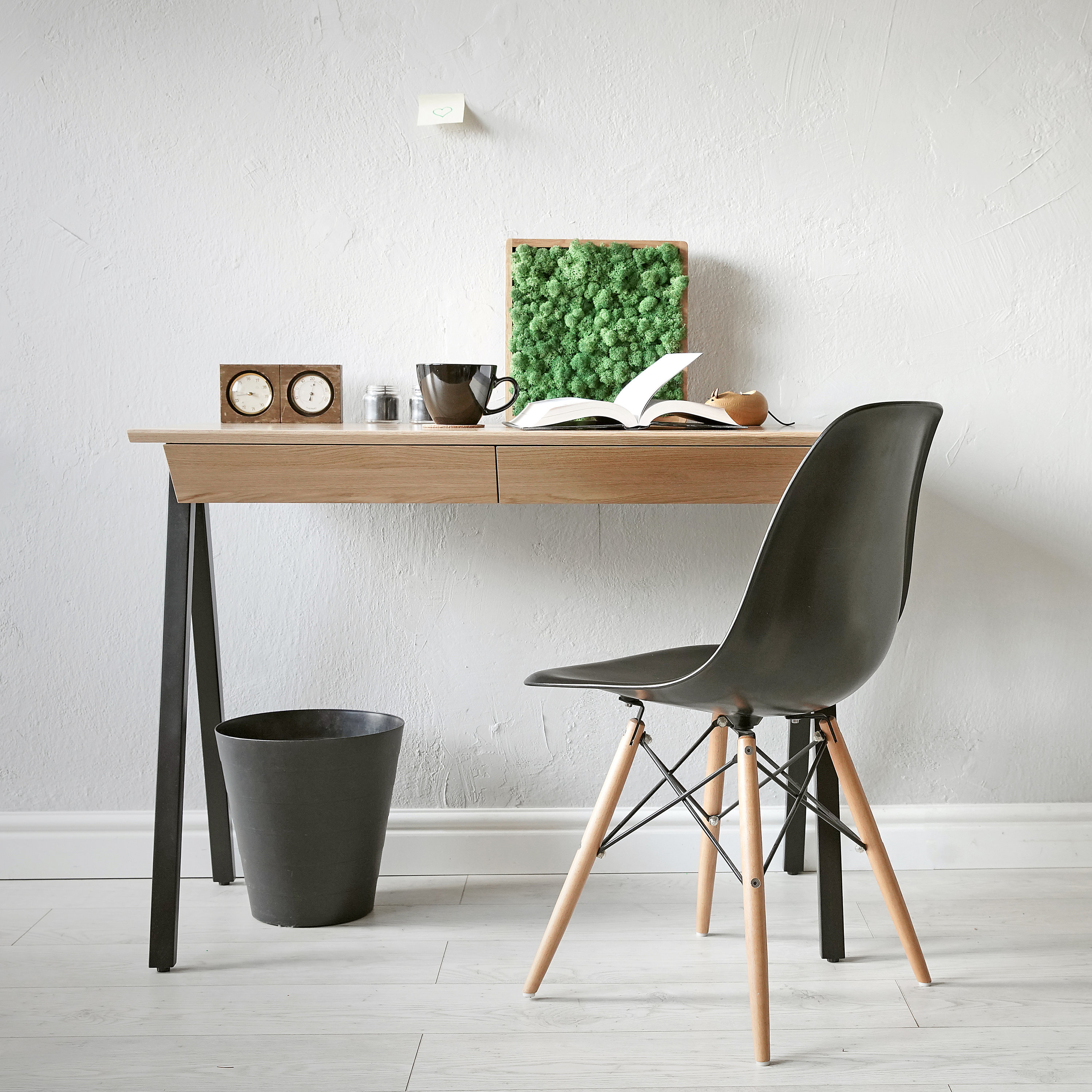 Bureau en Bois, Bureau Bois Massif, Simple, Travail à Domicile, Petit Bureau, 100x50 cm Vogel S