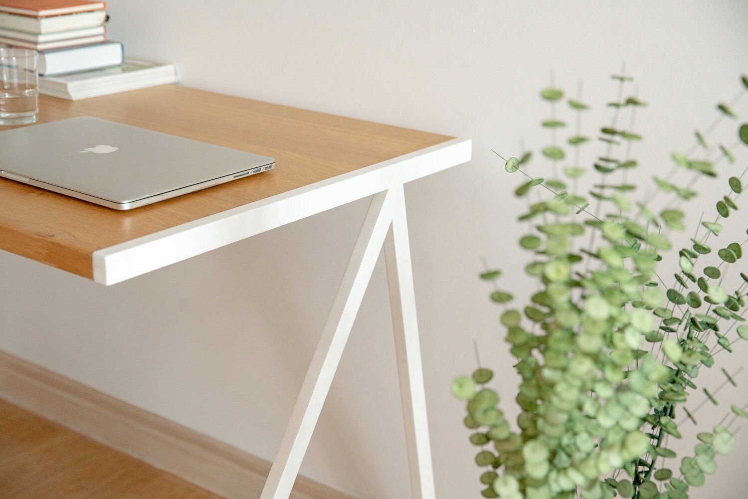 Wooden Desk, White Desk, Work From Home, Scandinavian Desk, Handmade