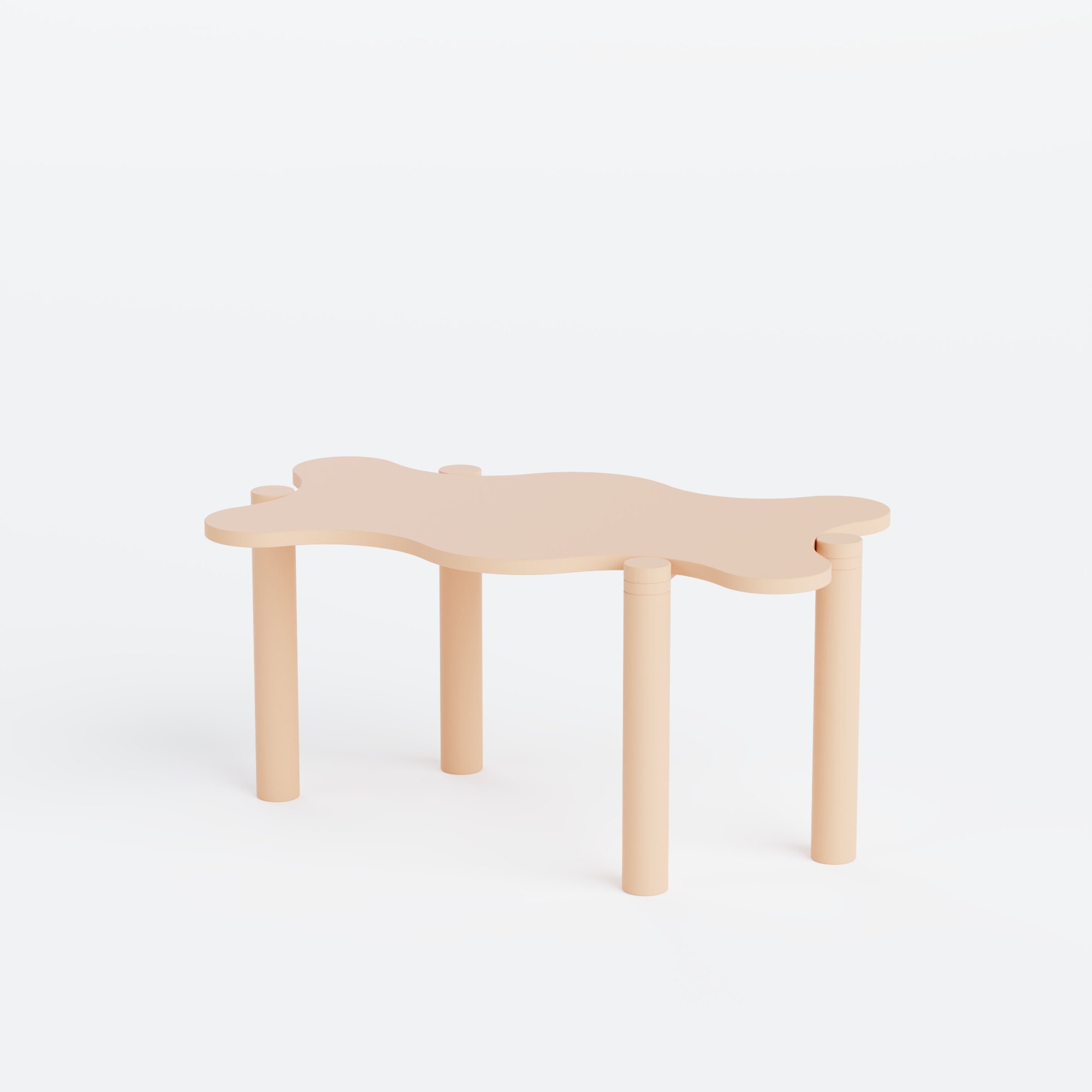 Curvy Rectangle Shaped Table Savia Mild Orange, Modern Coffee Table ...