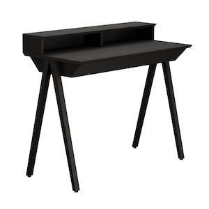 Wooden office desk, black desk, small desk, desk with shelf, computer desk, desk  with drawer, work desk,  vogel S 100 cm x 50 cm