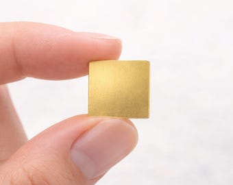 Small Raw Brass Square Blanks for Jewelry Making, Stamping, Engraving (Pack of 10)