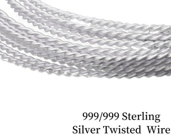 925/999 Alambre trenzado de plata esterlina, envoltura de alambre de alambre de abalorios de alambre medio duro suave para accesorios de fabricación de joyas de bricolaje