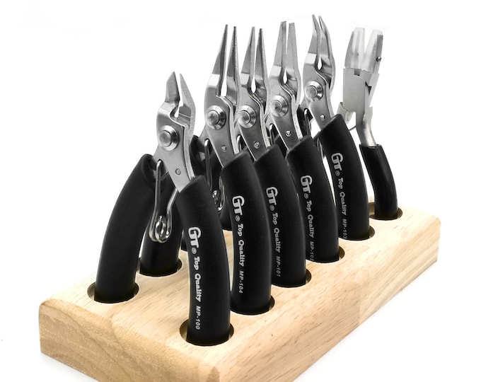 Jewelry Pliers Set: Mini Crafting Tools with Wood Pallet