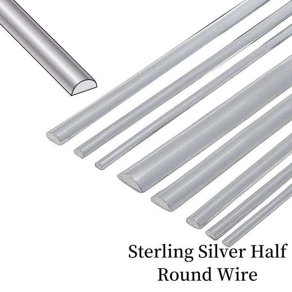 925/999 Pure Sterling Silver Half Round Wire,D Shape Wire,Soft Half Hard Wire Beading Wire For Jewelry Making Accessories,Length 100mm