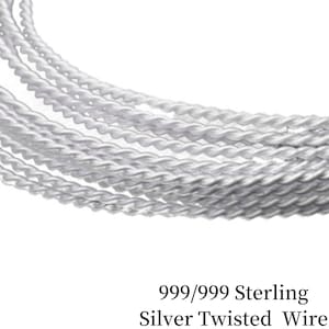 925/999 Sterling Silver Twisted Wire,Soft Half Hard Wire Beading Wire Wire Wrap For DIY Jewelry Making Accessories
