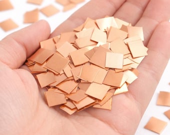 Cuadrados de cobre crudo en blanco, para joyería, estampado y esmaltado, de 10 a 50 mm (paquete de 10)