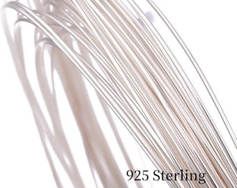 925 alambres de plata de ley, redondo, medio duro suave, 3Feet (90 cm)
