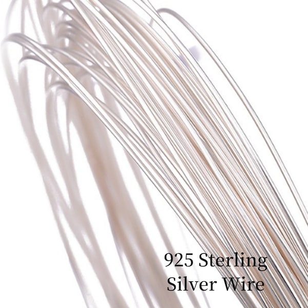 925 Sterling Silver Wires,Round, Half Hard Soft, 3Feet(90cm)