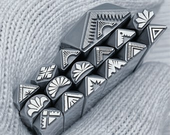 Outil d'estampage triangulaire d'inspiration amérindienne, poinçons en acier pour bijoux en métal, outil de bricolage de Bracelet, pour cadeau