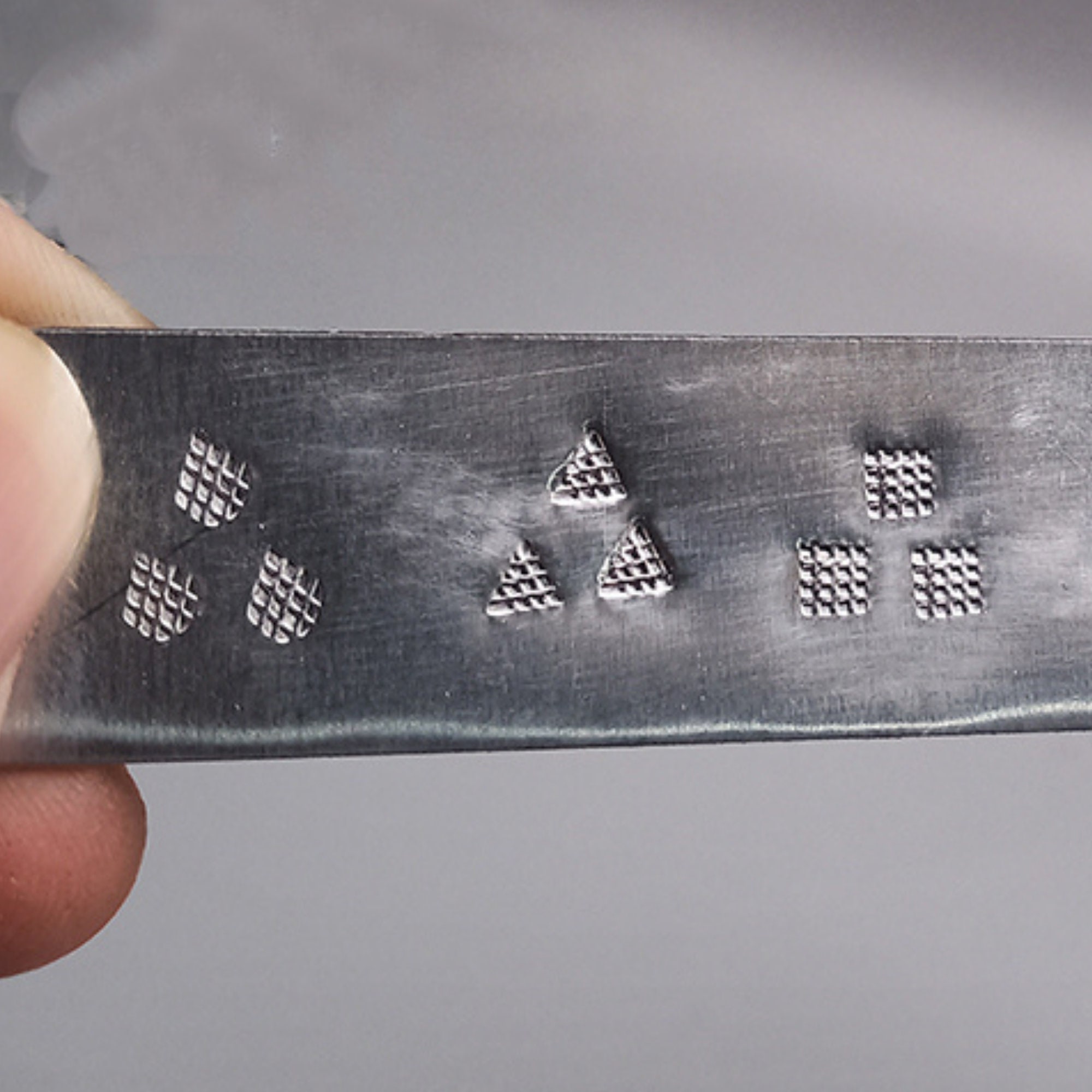 Textured Punch Steel Texture Punch Stamp Set: Square, Triangle, Drop Shapes - Etsy