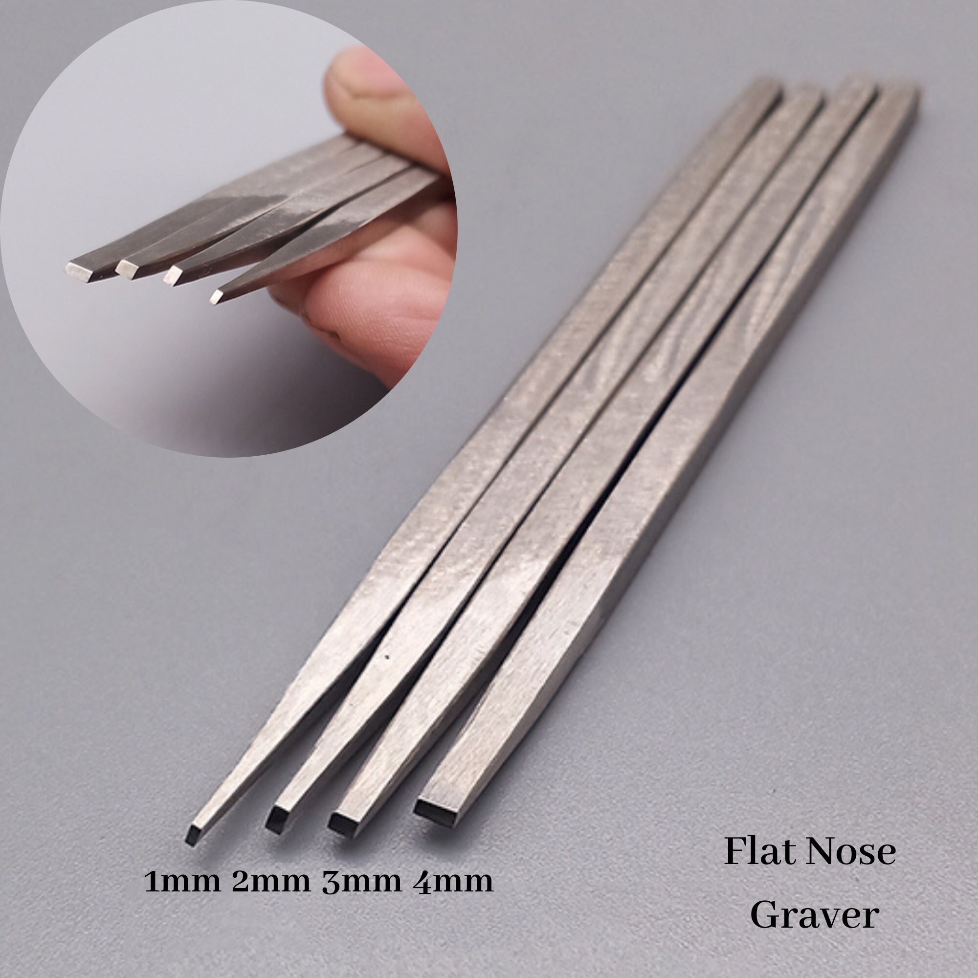 2 Pcs Stainless Steel Graver Narcissus Graver Narcissus Carving
