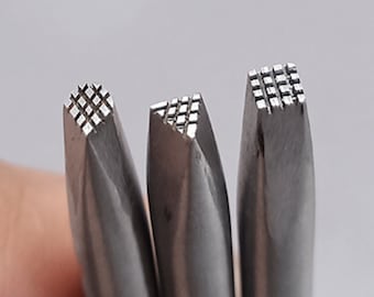 Steel Texture Punch Stamp Set: Square, Triangle, Drop Shapes