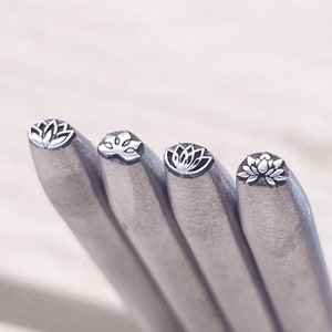 Lotus Flower Steel Punches Jewelry Metal, Leather Stamping Tools Bracelet DIY Craft Tool, Buddhism, Yoga For Gift