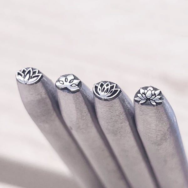 Lotus Flower Steel Punch Set: Jewelry & Leather Stamping Tool (4mm)