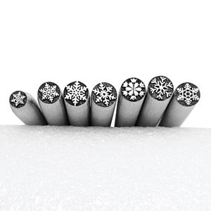 Snowflake Steel Punches Jewelry Metal, Leather Stamping Tools Bracelet DIY Craft Tool, Winter, Wonderland, Christmas For Gift