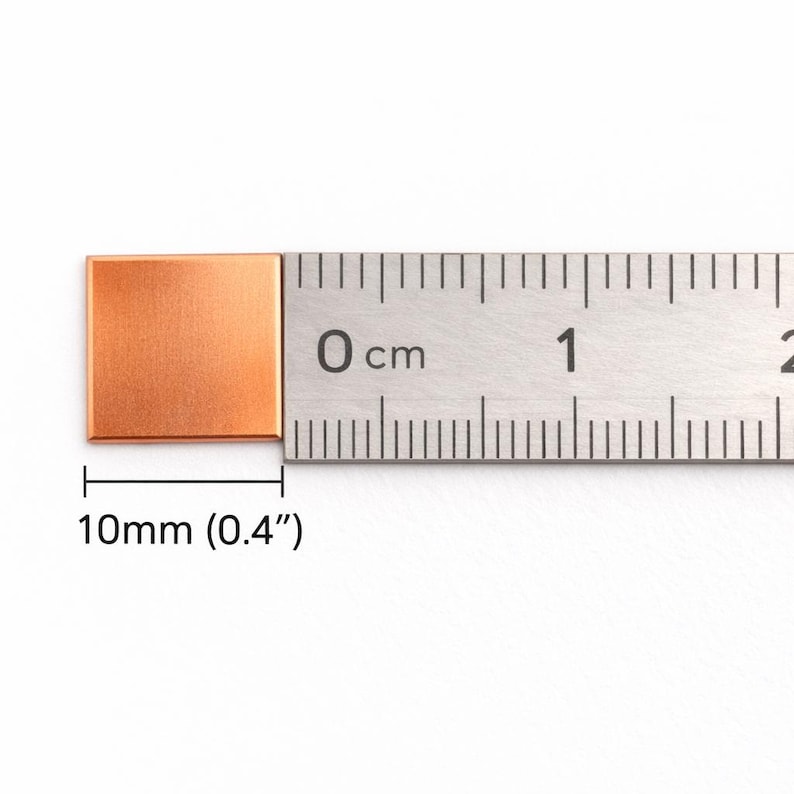 Measure Copper Ruler Raw Copper Square Blanks, Jewelry Making, Stamping, Enameling, 10-50mm ...