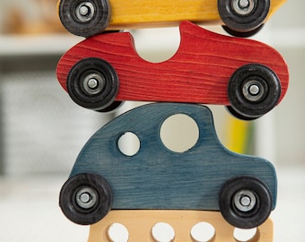 Handmade Wood Car Set: Classic & Race Cars, USA Made