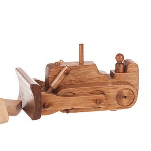 BULLDOZER WOOD TOY - Handmade Working Construction Truck