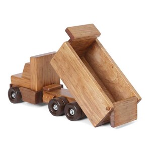 Large WOOD DUMP TRUCK - Handmade Wooden Construction Working Toy - Etsy