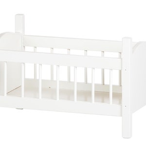 DOLL CRIB - WHITE- Amish Handmade Fine Wood Furniture for 12-18&quot; Doll