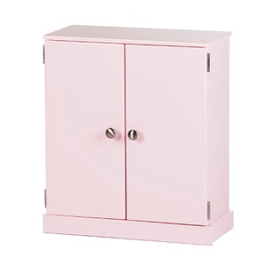 Deluxe Doll Wardrobe Armoire, Pink Heirloom Doll Furniture