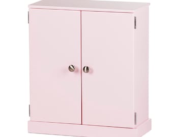 Deluxe Doll Wardrobe Armoire, Pink Heirloom Doll Furniture