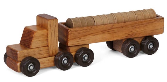 Libershine Camión Grúa De Madera Con Imán – Transporte De 4 Coches Magnéticos, Juguete Montessori Para Niños De 2 A 6 Años