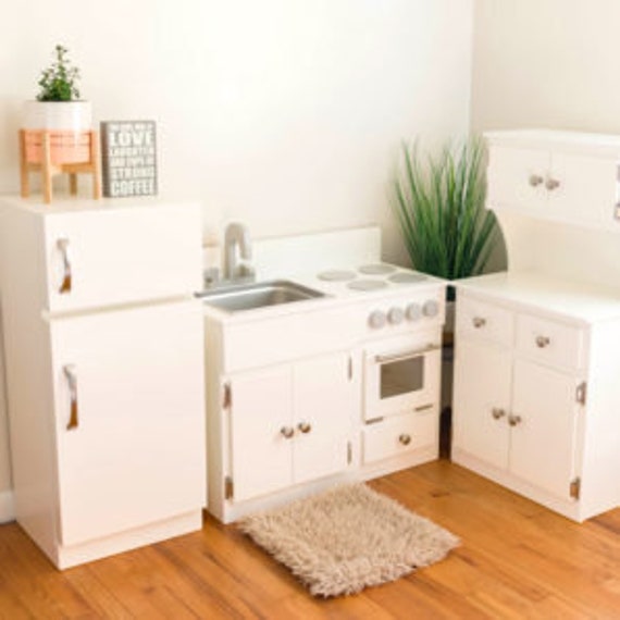 Handmade Furniture CHILDREN'S COMPLETE KITCHEN PLAY SET - Sink Stove Oven  Refrigerator in 10 Finishes – Saving Shepherd