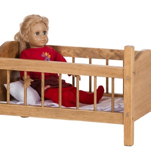 DOLL CRIB - HARVEST - Amish Handmade Fine Wood Furniture for 12-18&quot; Doll