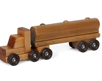 Handmade Amish Wood Tanker Truck: Montessori Toy