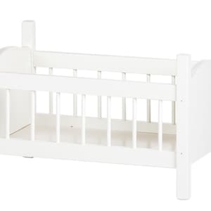 DOLL CRIB WHITE - Amish Handmade Fine Wood Furniture for 12-18&quot; Doll