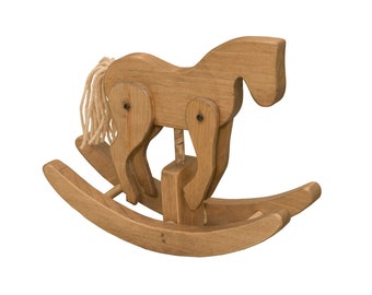 CLACKITY HORSE - Harvest Finish with Galloping Legs Solid Wood Toddler Toy Amish Handmade USA Handcrafted