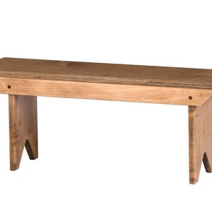 Handmade Solid Maple Toddler Bench - Harvest Finish