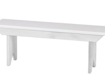 White Toddler Bench: Amish Handmade Solid Maple Wood Playroom Seat