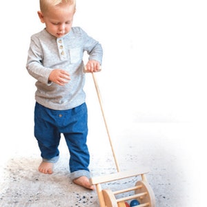 BLOCK ROLLER - Maple Wood Toddler Walking Toy