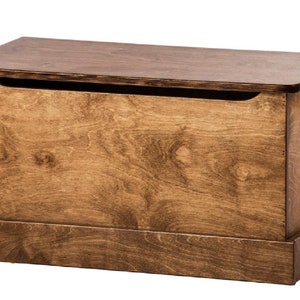 Wood Toy Box, Natural Stain - USA Handcrafted Playroom Storage