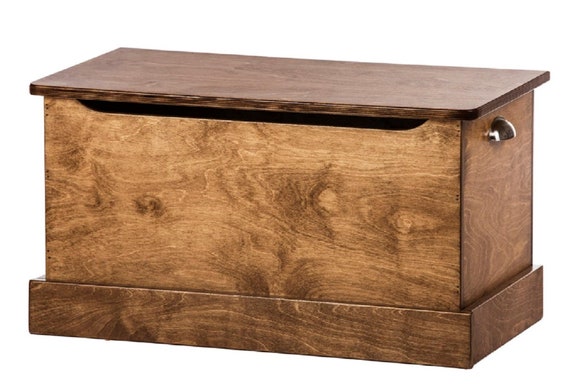 Wood Toy Box, Natural Stain - USA Handcrafted Playroom Storage