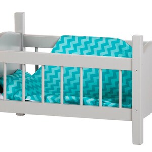 DOLL CRIB - GRAY - Amish Handmade Fine Wood Furniture for 12-18&quot; Doll