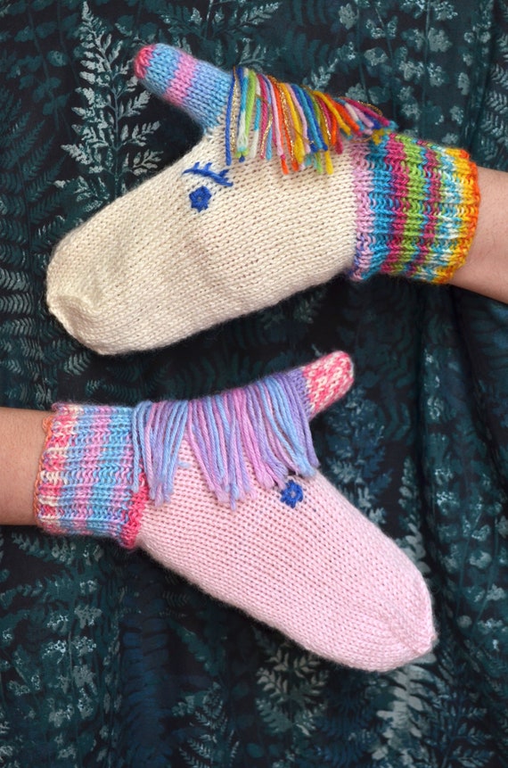 Aurora Unicorn Mittens Pattern Knitted Mittens Kid's - Etsy UK