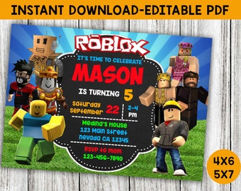 Roblox Invitation Etsy - 
