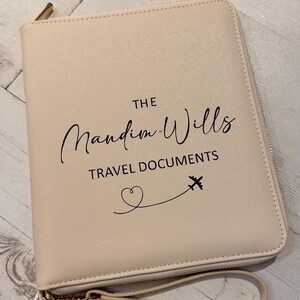 Personalised Travel Organiser, Travel Document Holder, Personalised Passport Holder, Printed Family Travel Organiser, Holiday Essential zdjęcie 6