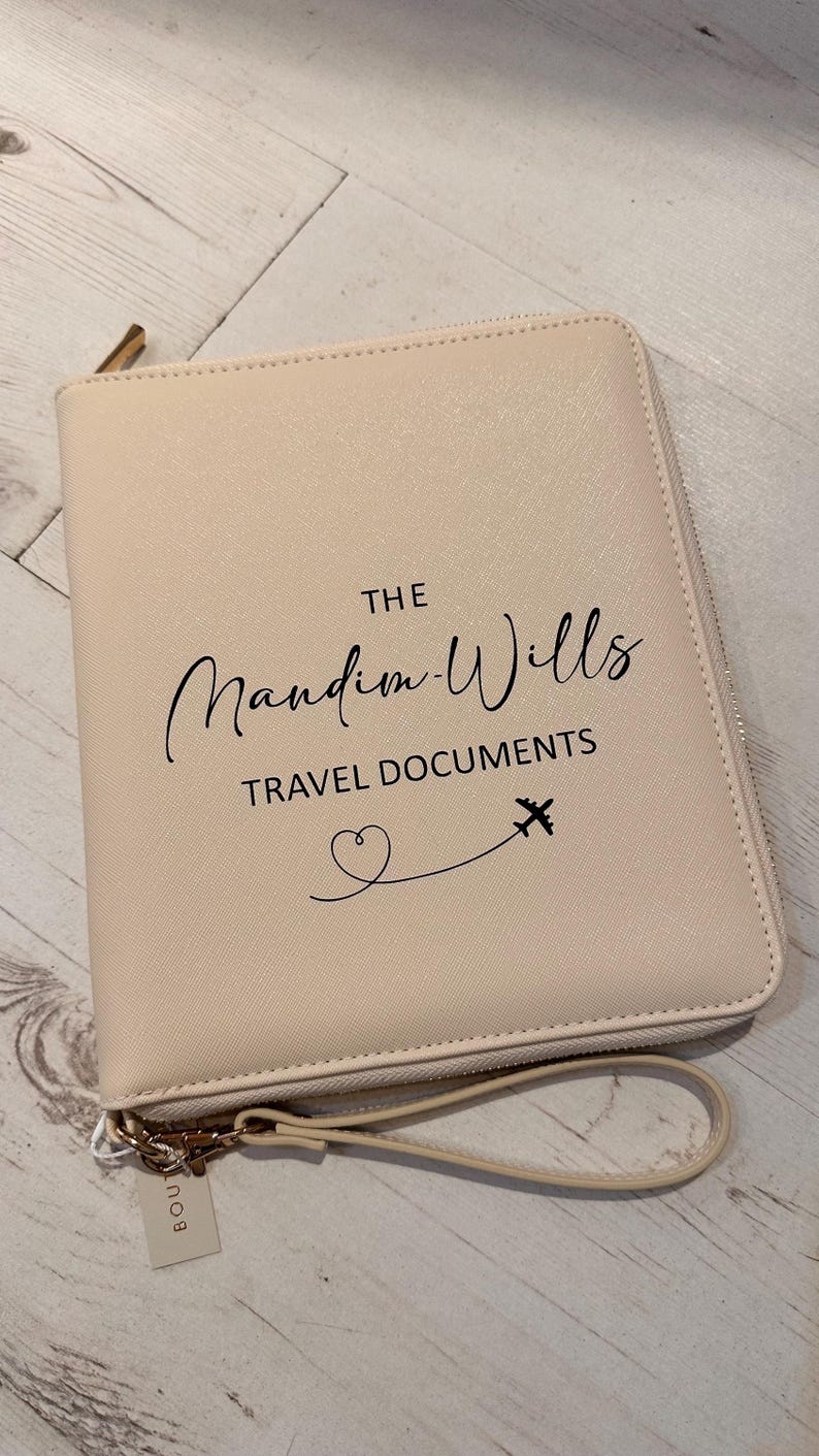 Personalised Travel Organiser, Travel Document Holder, Personalised Passport Holder, Printed Family Travel Organiser, Holiday Essential zdjęcie 6