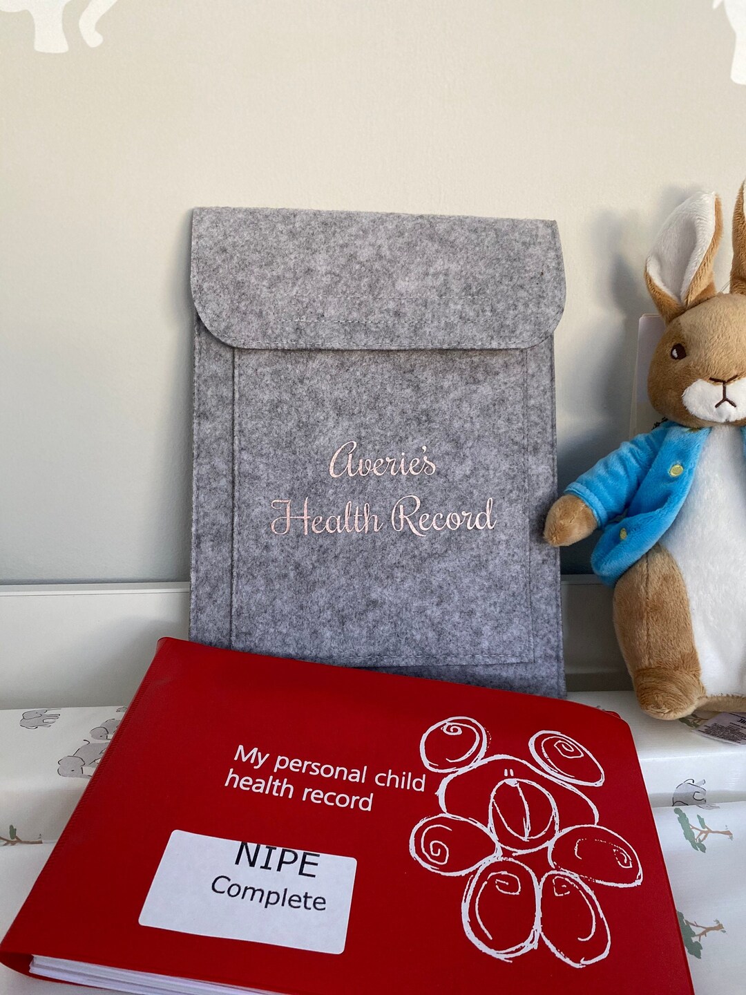 Personalised Baby Health Red Book Holder Customised Felt Etsy