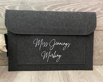 Teachers Marking A4 Folder, Document Case, Teachers Notes, School Reports, Teachers Gift, Personalised Felt Folder, Teacher Bits & Bobs